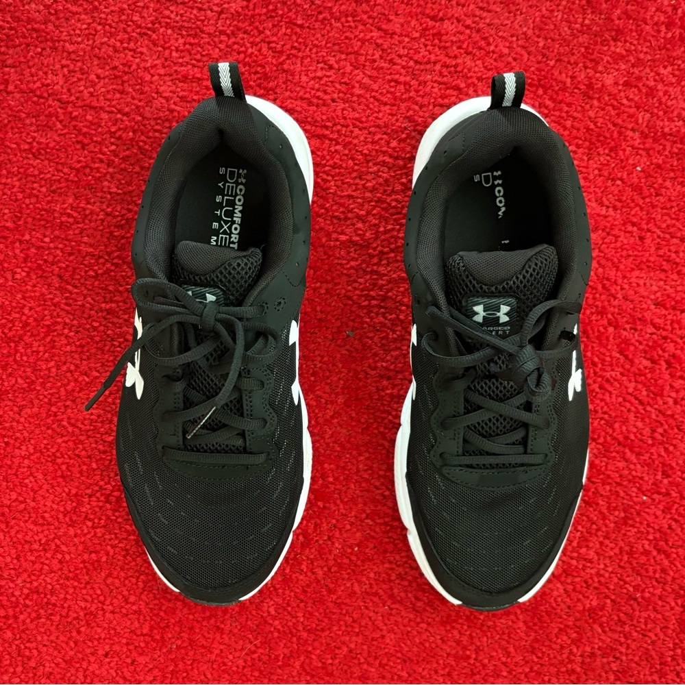 Under Armour Black and White Running Shoes